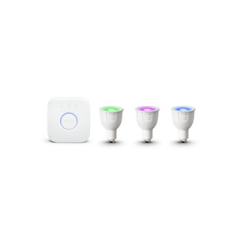 Starter Kit Philips HUE RGB bluetooth 4.3W GU10 3 becuri RGB + 1 bridge - 929001953113 - 8719514340107 - 871951434010700